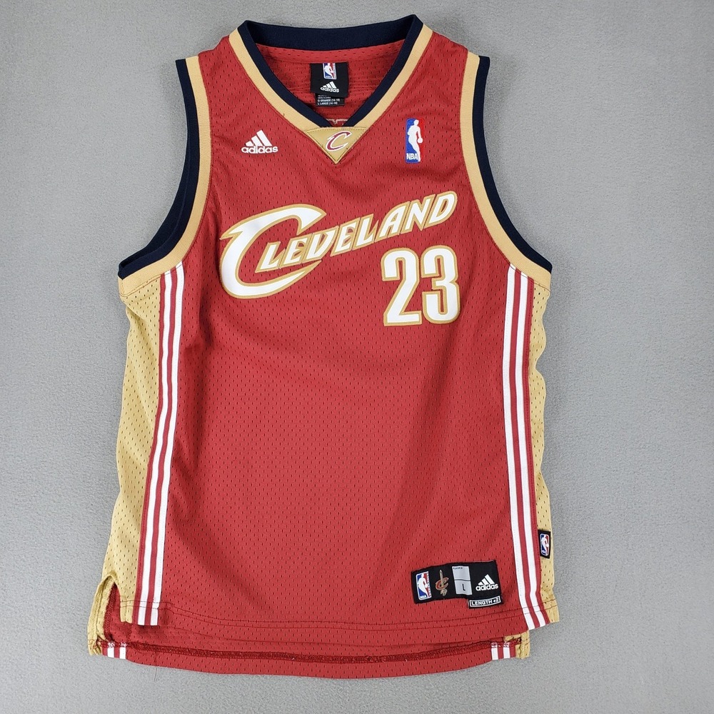 Cleveland Cavaliers Lebron James Jersey Youth L‎ 14-16 Red Adidas #23 NBA Sewn